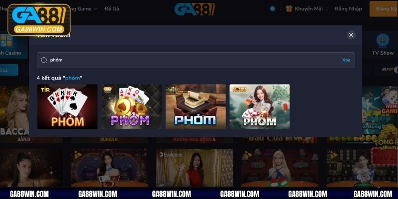 Bài phỏm online game săn thưởng nhanh tại GA88