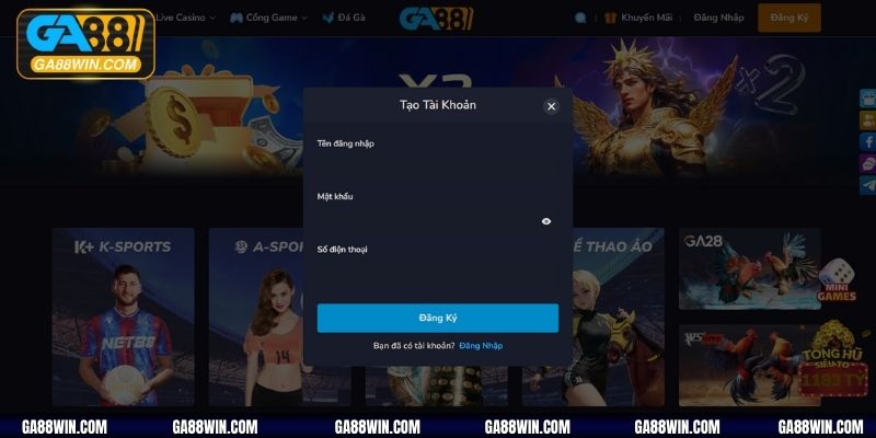 Đến với trang web chính thức để tham gia trò chơi