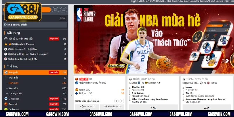 GA88 cung cấp tỷ lệ minh bạch và cạnh tranh